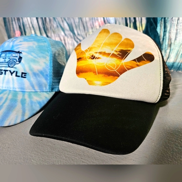 2PC Lot Surfing Snapback Trucker Caps - Picture 5 of 10